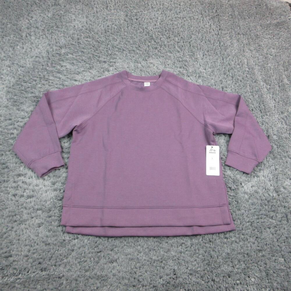 RBX Sweatshirt Pullover Womens L Purple Crewneck Raglan Active Relaxed Fit NWT
